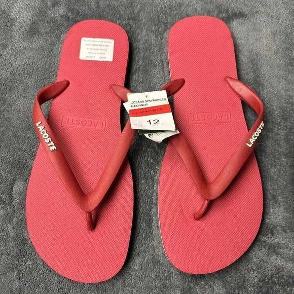 Lacoste Men's Nosara Flip Flop Red - Picture 8 of 14